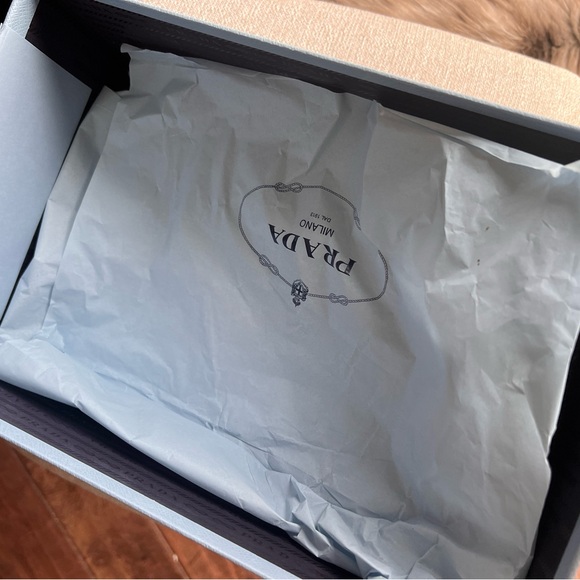 Prada Light Blue Fuzzy Sandals - Picture 5 of 6